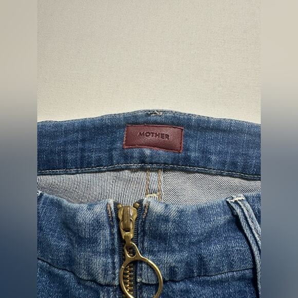 Mother Jeans The Patch XYZ Looker Exposed Zip Wild Game Blue Womens 26 - Picture 5 of 6